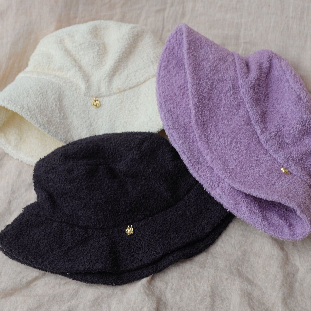 terrycloth bucket hats trio