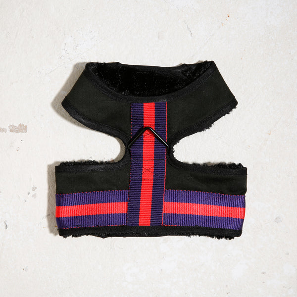 luxury dog harness with inner faux fur