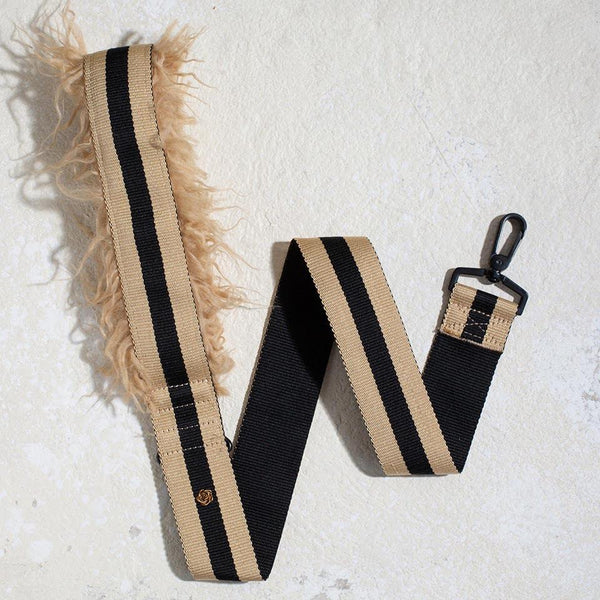 dog city leash with faux fur handle