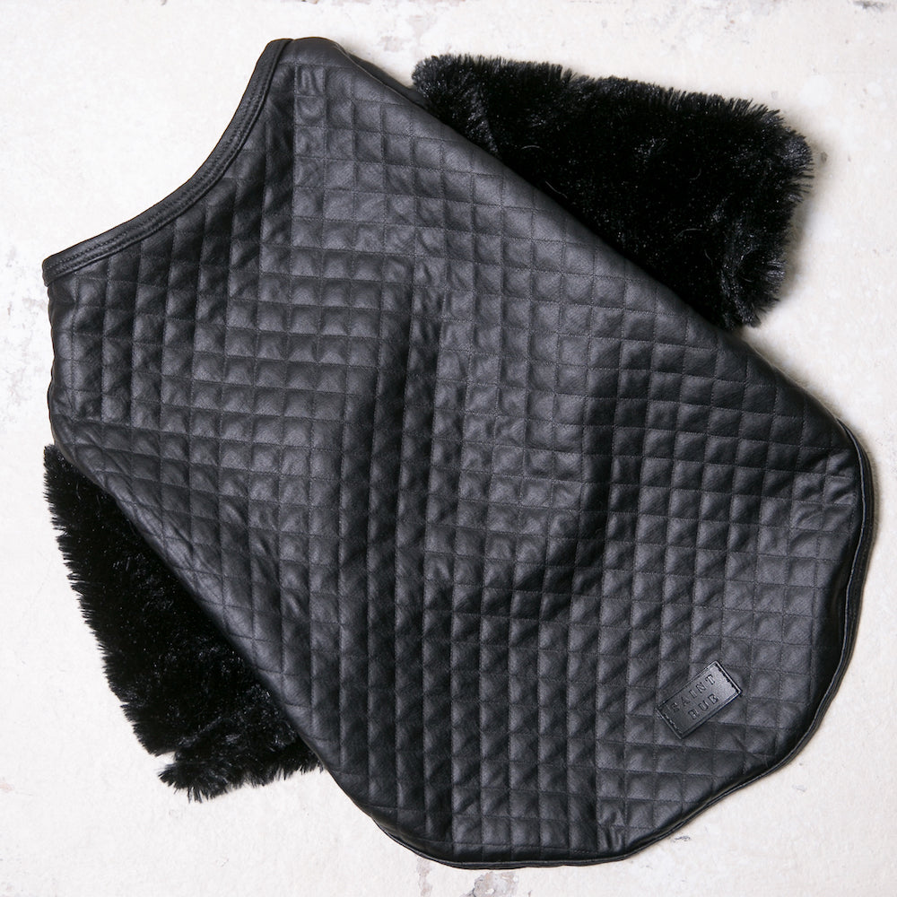 faux leather quilted luxury dog for dogs made in los angeles